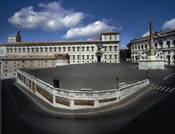 La piazza del Quirinale con il Palazzo sullo sfondo