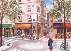 Un'illustrazione del quartiere parigino di Marais.