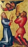 Offerta di Caino e Abele, maestro Bertram (1340-1415), altare maggiore, chiesa di San Pietro (Amburgo), Hamburger Kunsthalle