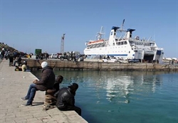 Il molo di Lampedusa.