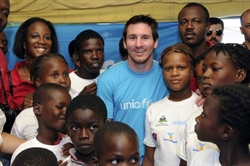 Lionel Messi, fuoriclasse del Barcellona e della Nazionale argentina, ambasciatore dell'Unicef.