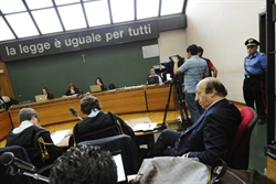 Processo calciopoli a Napoli: Luciano Moggi ascolta la requisitoria.
