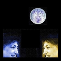 Una fotocomposizione sul volto di Sylvie Germain.