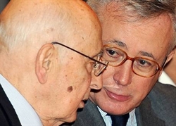 Il ministro Tremonti con il presidente della Repubblica Napolitano.