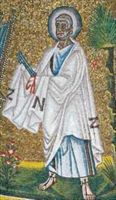 San Pietro, particolare del mosaico della cupola, Ravenna, Battistero Ariani.