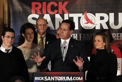 Il cattolico italoamericano Rick Santorum, ex senatore della Pennsylvania.