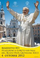 Il manifesto che annuncia il viaggio di papa Benedetto XVI. La foto di copertina è tratta dal sito www.ancoraonline.it. 