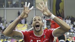 Osmany Juantorena esulta: la Trentino Diatec ha vinto la sua quarta Coppa del mondo consecutiva.