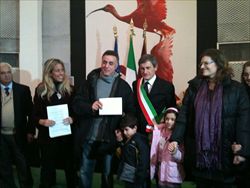 Un'altra delle famiglie premiate oggi a Roma.