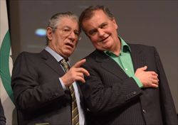 Umberto Bossi con Calderoli.