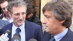 Il procuratore di Cremona Roberto Martino con il procuratore della Figc Stefano Palazzi (foto Ansa).