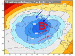 Il vortice di bassa pressione sull’Italia richiama intensi eventi gelidi siberiani verso le regioni centro-settentrionali.
