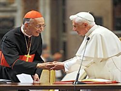 Il cardinale Ruini con Benedetto XVI.