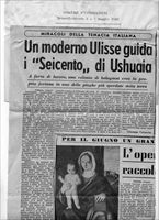 Un giornale dell'epoca che racconta l'incredibile avventura dei "Seicento" (archivio Franco Borsari).