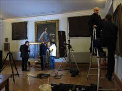 I Musei capitolini di Roma durante la "preparazione" per l'ingresso nel "Google Art Project".