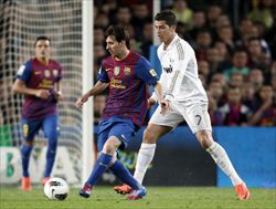 Lionel Messi, del Barcellona, e Cristiano Ronaldo, del Real Madrid, durante la recente finale della Coppa del Re, in Spagna (Reuters).