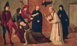 Liberazione di una indemoniata (sec. XV) del Maestro di San Severino. Firenze, Museo Horne.