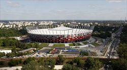 Lo Stadio Nazionale di Varsavia, costruito per gli Europei (foto Reuters).