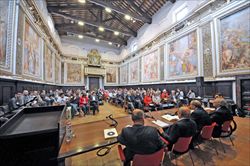 La conferenza nella quale è stata presentata la candidatura di Fabriano all'Unesco come città creativa per il "fare" (Photo studio Cico).