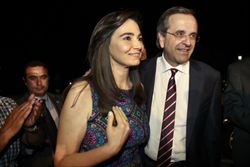 Antonis Samaras con la moglie Georgia.