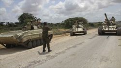 Un'altra immagine della guerra in Somalia, Foto Ansa.