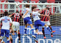 Milan-Sampdoria il gol di Costa sorprende i rossoneri spenti (foto Ansa)