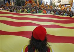 La manifestazione dell'11 settembre a Barcellona (Reuters).