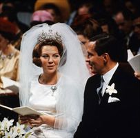 Il matrimonio tra Beatrice d'Olanda e Claus von Amsberg, il 10 marzo 1966 (foto Corbis).