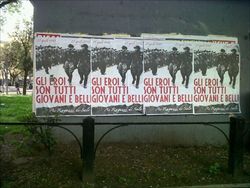 I manifesti apparsi sui muri di Roma il 25 aprile 2012 inneggianti alla Repubblica sociale italiana