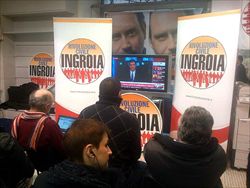 L'attesa dei risultati elettorali nel quartier generale della lista Ingroia, nel febbraio scorso (Ansa).