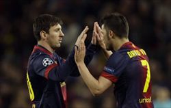 Messi e David Villa, del Barcellona. I catalani sperano nell'ennesima finale di Champions League (Reuters).