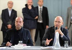 La conferenza stampa del premier Enrico Letta e del ministro degli Interni Angelino Alfano.