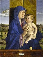 Madonna col bambino di Giovanni Bellini (1430-1516). Bergamo, Accademia Carrara.